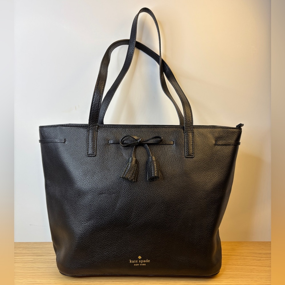 Kate Spade New York Hayes Street Nandy‎ Large Black Pebbled Leather Tote
